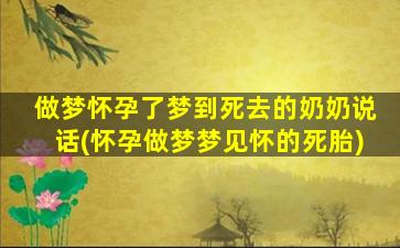 做梦怀孕了梦到死去的奶奶说话(怀孕做梦梦见怀的死胎)