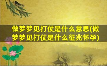 做梦梦见打仗是什么意思(做梦梦见打仗是什么征兆怀孕)