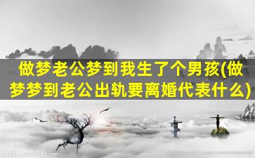 做梦老公梦到我生了个男孩(做梦梦到老公出轨要离婚代表什么)