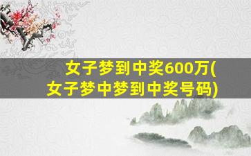 女子梦到中奖600万(女子梦中梦到中奖号码)