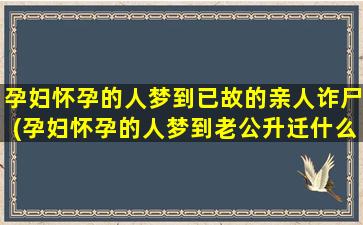 孕妇怀孕的人梦到已故的亲人诈尸(孕妇怀孕的人梦到老公升迁什么意思)