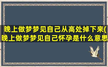 晚上做梦梦见自己从高处掉下来(晚上做梦梦见自己怀孕是什么意思)