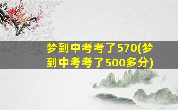 梦到中考考了570(梦到中考考了500多分)