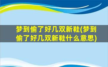 梦到偷了好几双新鞋(梦到偷了好几双新鞋什么意思)