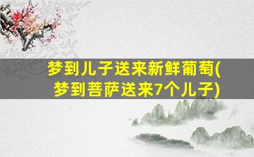 梦到儿子送来新鲜葡萄(梦到菩萨送来7个儿子)