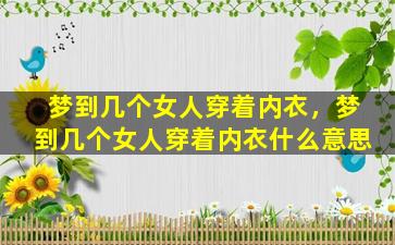 梦到几个女人穿着内衣，梦到几个女人穿着内衣什么意思