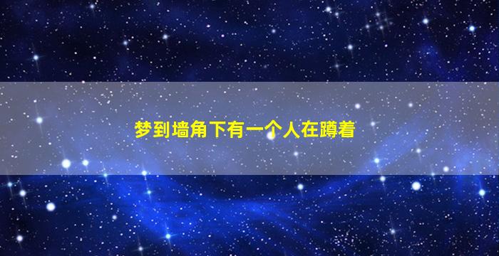 梦到墙角下有一个人在蹲着