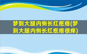 梦到大腿内侧长红疙瘩(梦到大腿内侧长红疙瘩很痒)