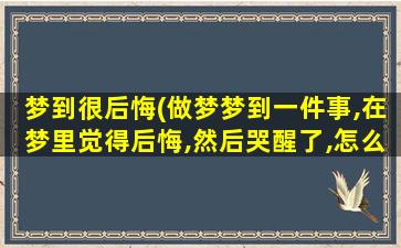 梦到很后悔(做梦梦到一件事,在梦里觉得后悔,然后哭醒了,怎么回事)