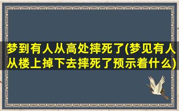 梦到有人从高处摔死了(梦见有人从楼上掉下去摔死了预示着什么)