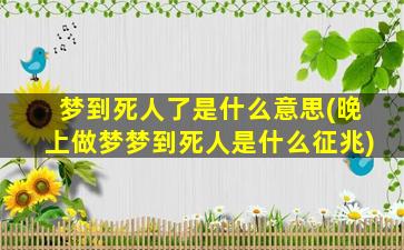 梦到死人了是什么意思(晚上做梦梦到死人是什么征兆)