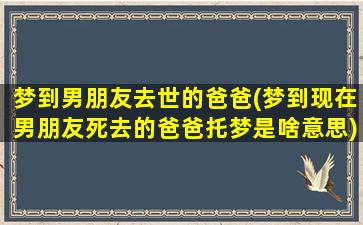 梦到男朋友去世的爸爸(梦到现在男朋友死去的爸爸托梦是啥意思)