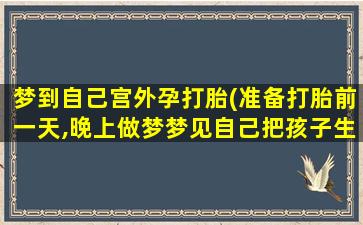 梦到自己宫外孕打胎(准备打胎前一天,晚上做梦梦见自己把孩子生下来了代表什么吗)