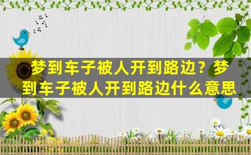 梦到车子被人开到路边？梦到车子被人开到路边什么意思