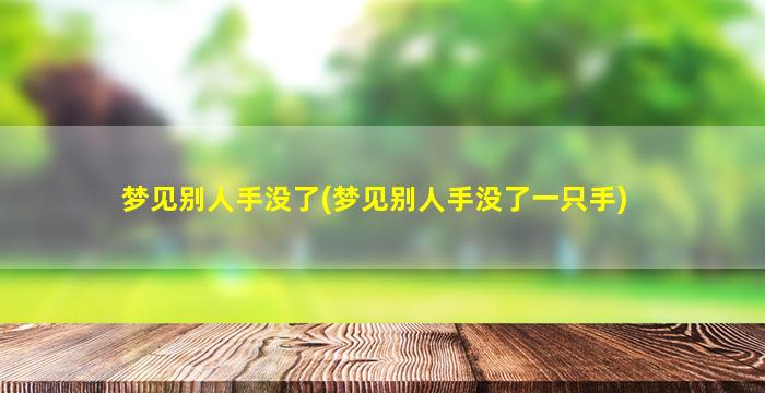 梦见别人手没了(梦见别人手没了一只手)