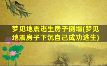 梦见地震逃生房子倒塌(梦见地震房子下沉自己成功逃生)