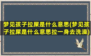 梦见孩子拉屎是什么意思(梦见孩子拉屎是什么意思拉一身去洗澡)