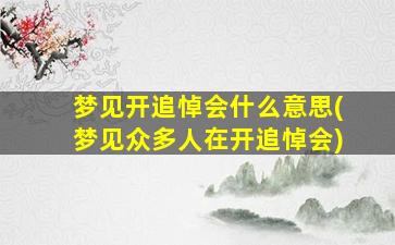 梦见开追悼会什么意思(梦见众多人在开追悼会)