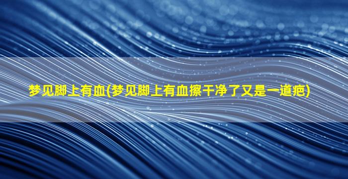 梦见脚上有血(梦见脚上有血擦干净了又是一道疤)