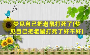 梦见自己把老鼠打死了(梦见自己把老鼠打死了好不好)