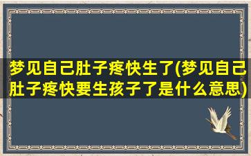 梦见自己肚子疼快生了(梦见自己肚子疼快要生孩子了是什么意思)