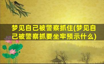 梦见自己被警察抓住(梦见自己被警察抓要坐牢预示什么)