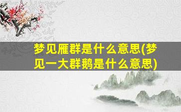 梦见雁群是什么意思(梦见一大群鹅是什么意思)