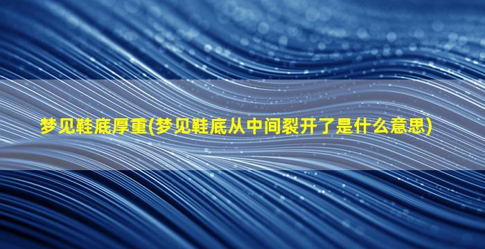 梦见鞋底厚重(梦见鞋底从中间裂开了是什么意思)